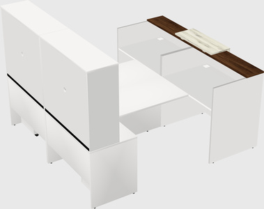 Shared u-shaped reception desks