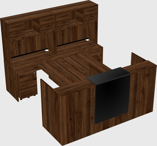 Shared u-shaped reception desks