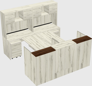 Shared u-shaped reception desks