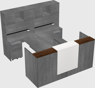 Shared u-shaped reception desks