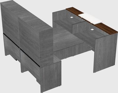 Shared u-shaped reception desks