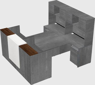 Shared u-shaped reception desks