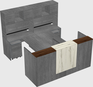Shared u-shaped reception desks