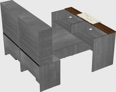 Shared u-shaped reception desks