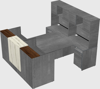 Shared u-shaped reception desks