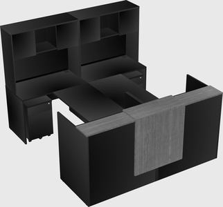 Shared u-shaped reception desks