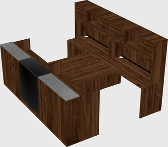 Shared u-shaped reception desks