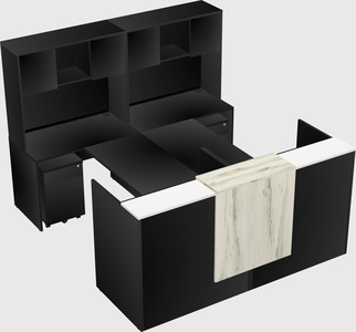 Shared u-shaped reception desks