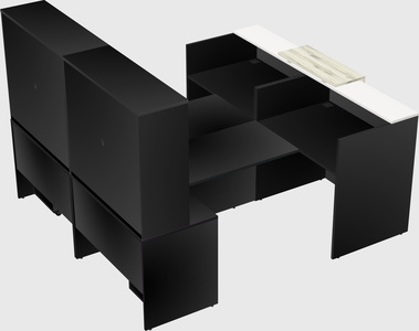 Shared u-shaped reception desks