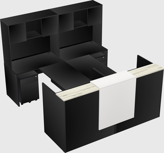 Shared u-shaped reception desks