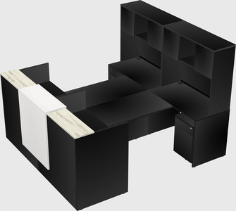 Shared u-shaped reception desks