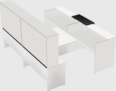 Shared u-shaped reception desks