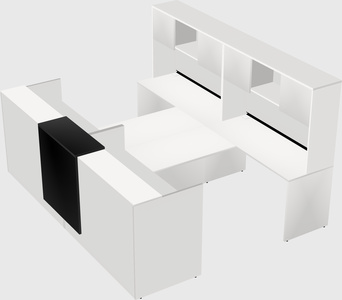 Shared u-shaped reception desks