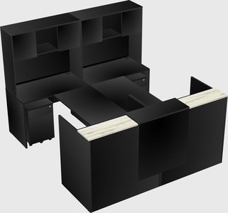 Shared u-shaped reception desks