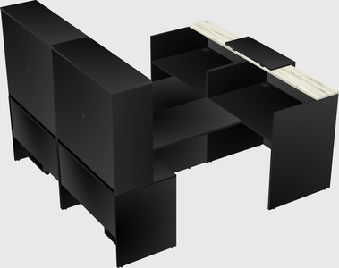 Shared u-shaped reception desks