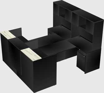 Shared u-shaped reception desks