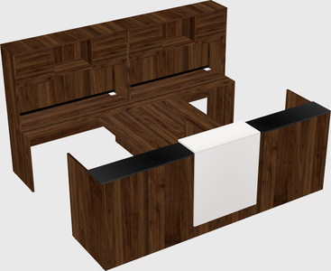 Shared u-shaped reception desks