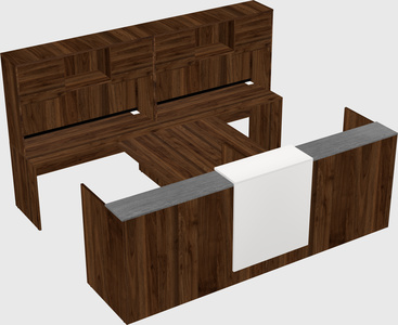 Shared u-shaped reception desks