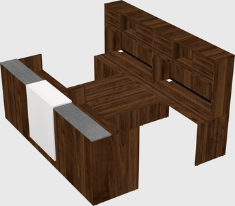 Shared u-shaped reception desks
