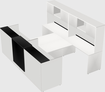 Shared u-shaped reception desks