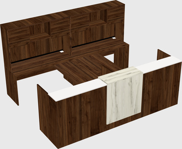 Shared u-shaped reception desks