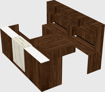 Shared u-shaped reception desks