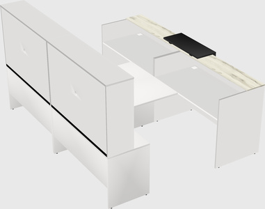 Shared u-shaped reception desks
