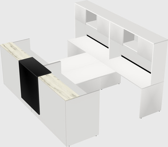 Shared u-shaped reception desks