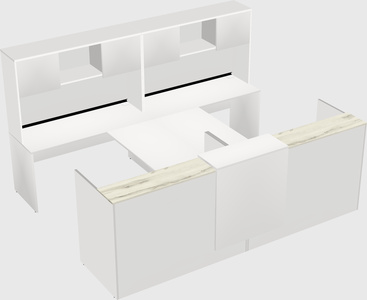 Shared u-shaped reception desks