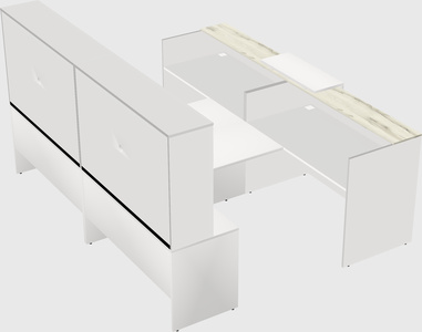 Shared u-shaped reception desks