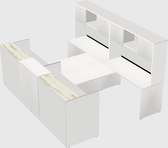 Shared u-shaped reception desks