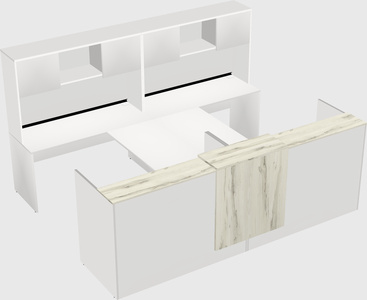 Shared u-shaped reception desks