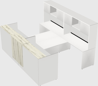 Shared u-shaped reception desks