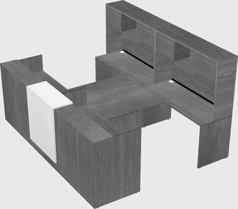 Shared u-shaped reception desks