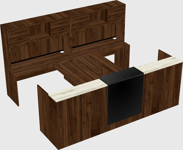 Shared u-shaped reception desks