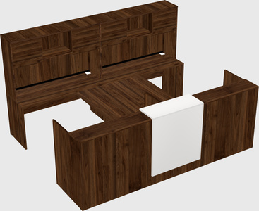 Shared u-shaped reception desks
