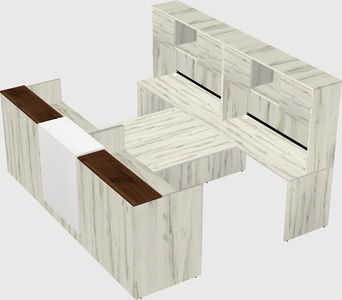 Shared u-shaped reception desks