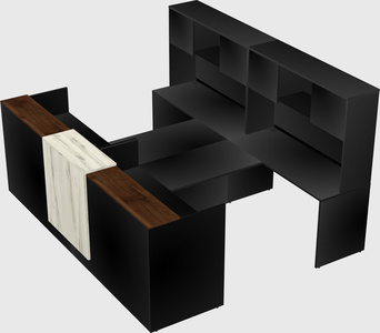 Shared u-shaped reception desks