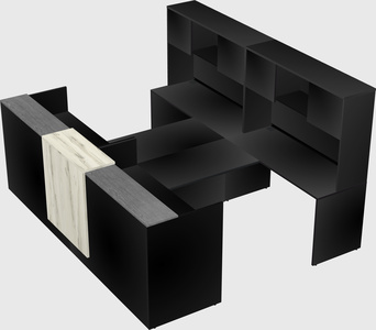 Shared u-shaped reception desks