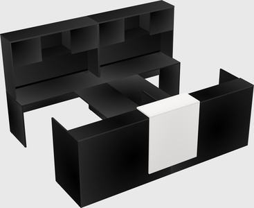 Shared u-shaped reception desks