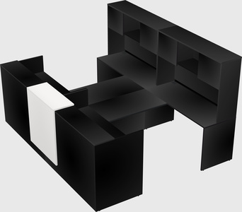 Shared u-shaped reception desks