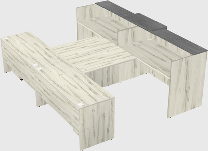 Shared u-shaped reception desks
