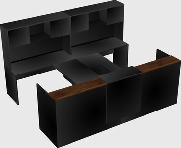 Shared u-shaped reception desks