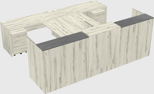 Shared u-shaped reception desks