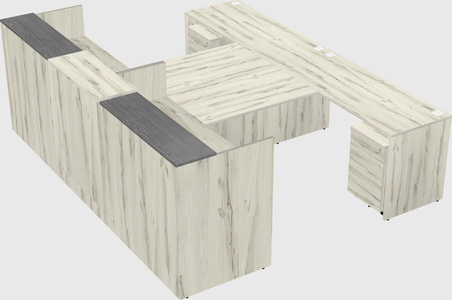 Shared u-shaped reception desks