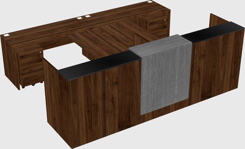 Shared u-shaped reception desks