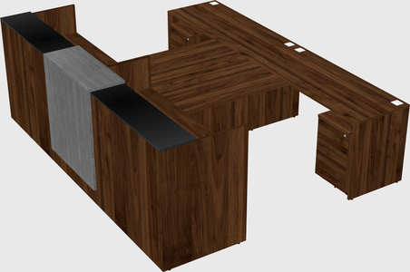 Shared u-shaped reception desks