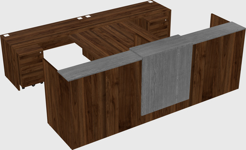 Shared u-shaped reception desks