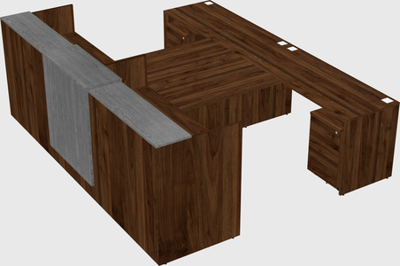 Shared u-shaped reception desks