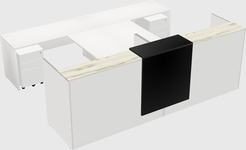 Shared u-shaped reception desks